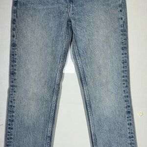 Zara Mom Fit High Rise Jeans Womens Size 0 Blue Medium Wash Tapered Read J2-205